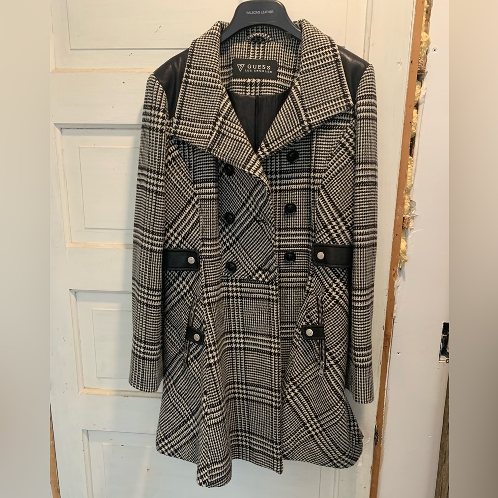 Black & white houndstooth dress jacket guess la